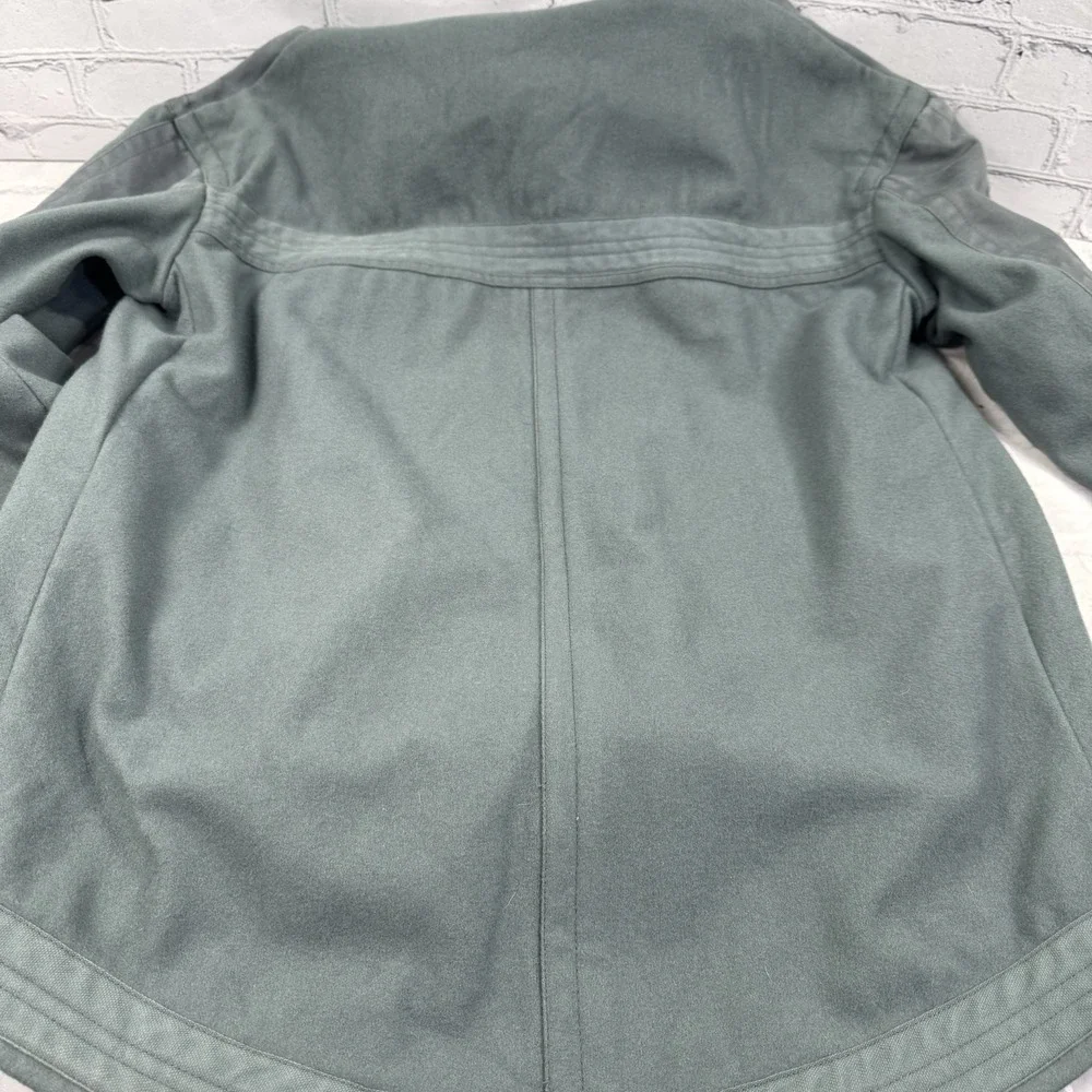 J. Crew Anorak Hooded Pullover Jacket Womens L 1/4 Button High Low Canvas Fleece